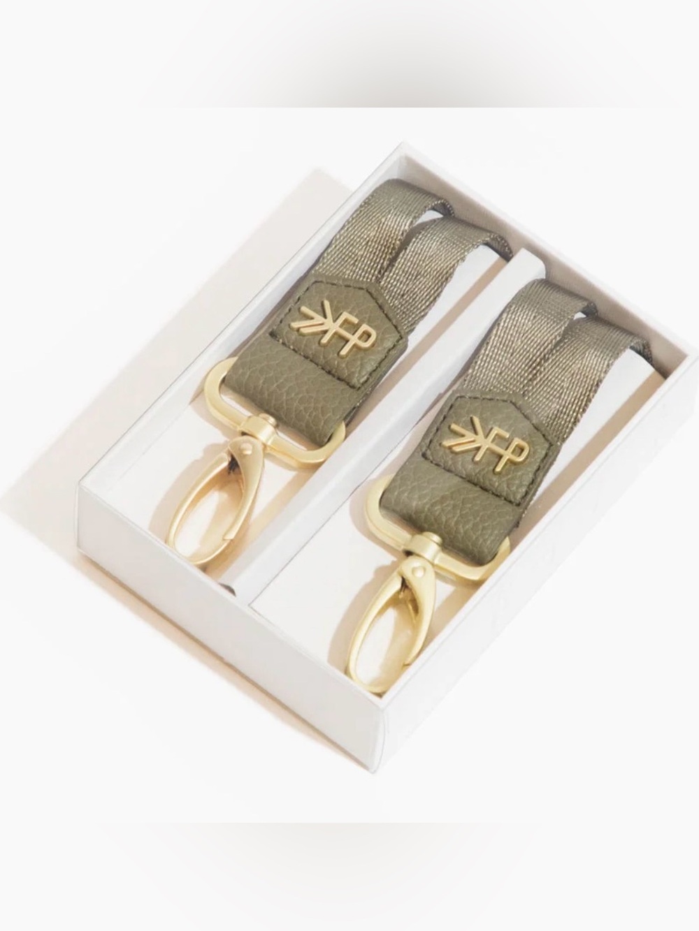 NWT Sage Freshly Picked Stroller Clips for Diaper Bag set 2 NIB Gold Hardware